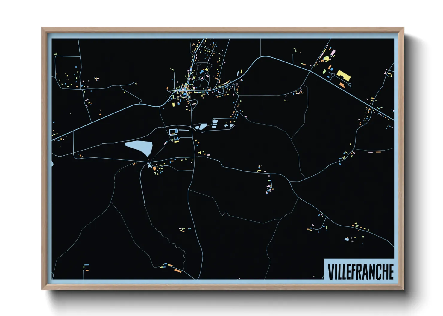 Une affiche de carte sur Villefranche