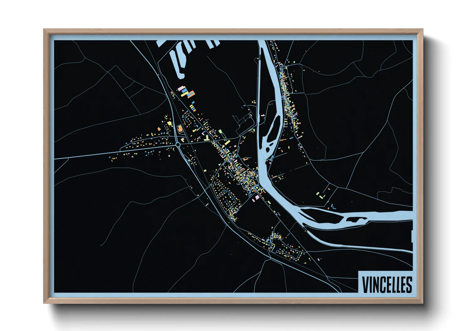 Une affiche de carte sur Vincelles