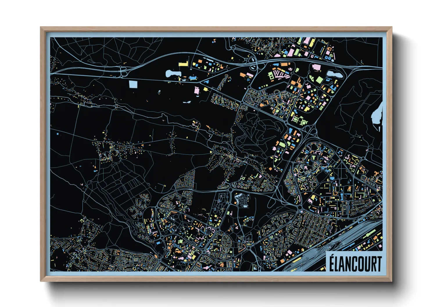 Une affiche de carte sur Élancourt