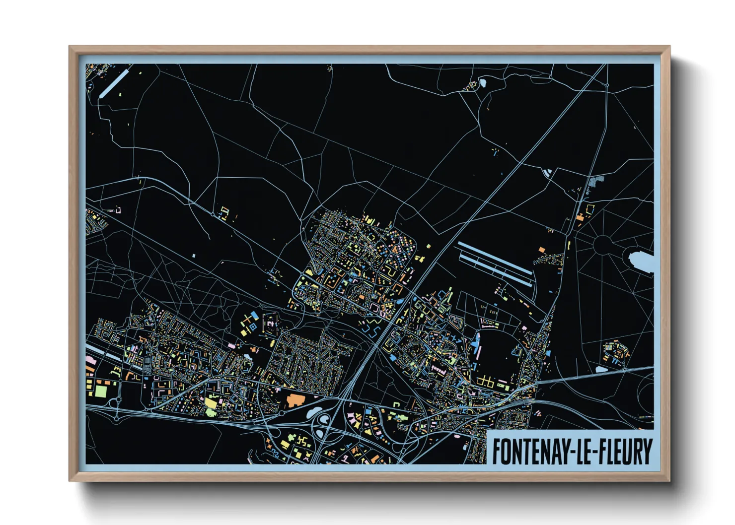 Une affiche de carte sur Fontenay-le-Fleury