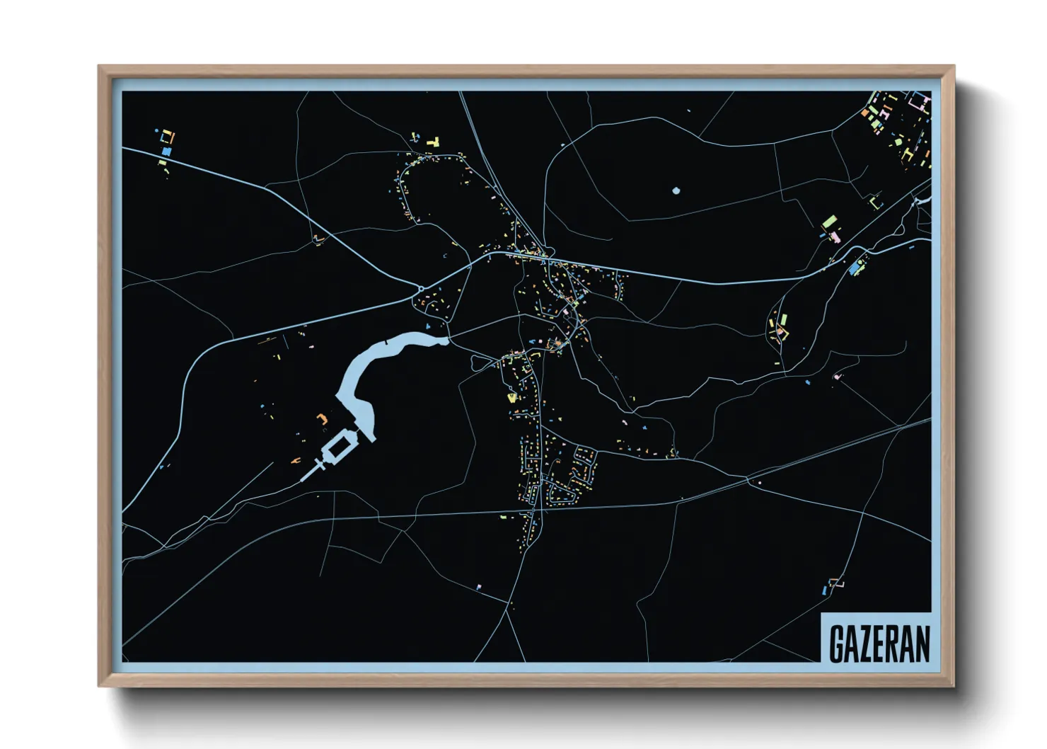 Une affiche de carte sur Gazeran