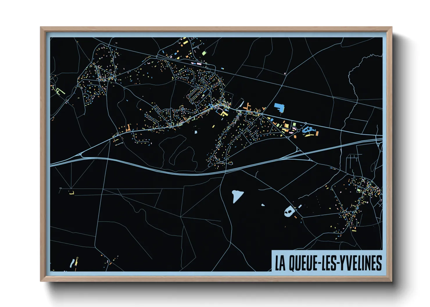 Une affiche de carte sur La Queue-les-Yvelines