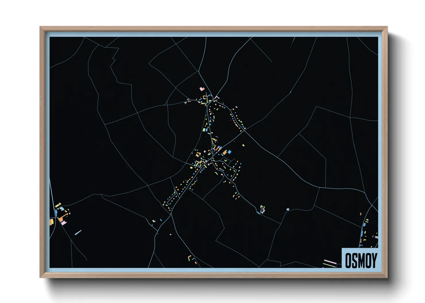 Une affiche de carte sur Osmoy