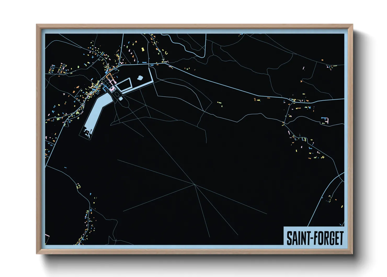 Une affiche de carte sur Saint-Forget