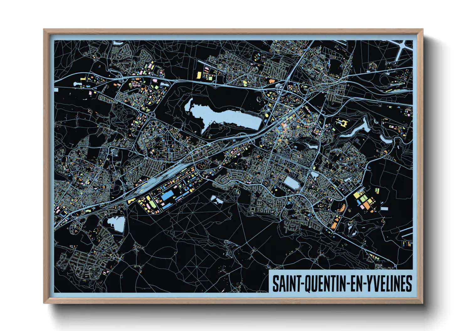 Une affiche de carte sur Saint-Quentin-en-Yvelines