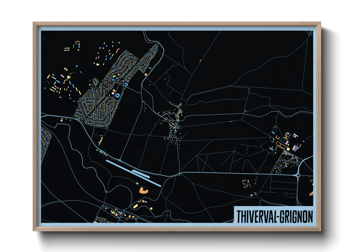 Une affiche de carte sur Thiverval-Grignon