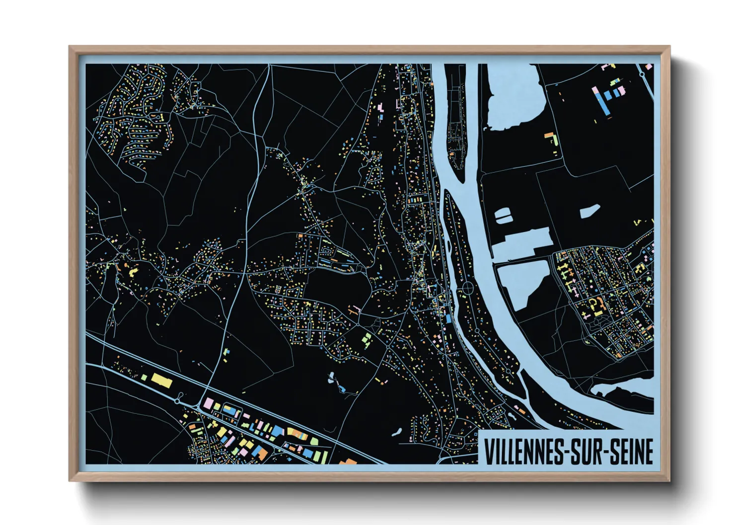 Une affiche de carte sur Villennes-sur-Seine