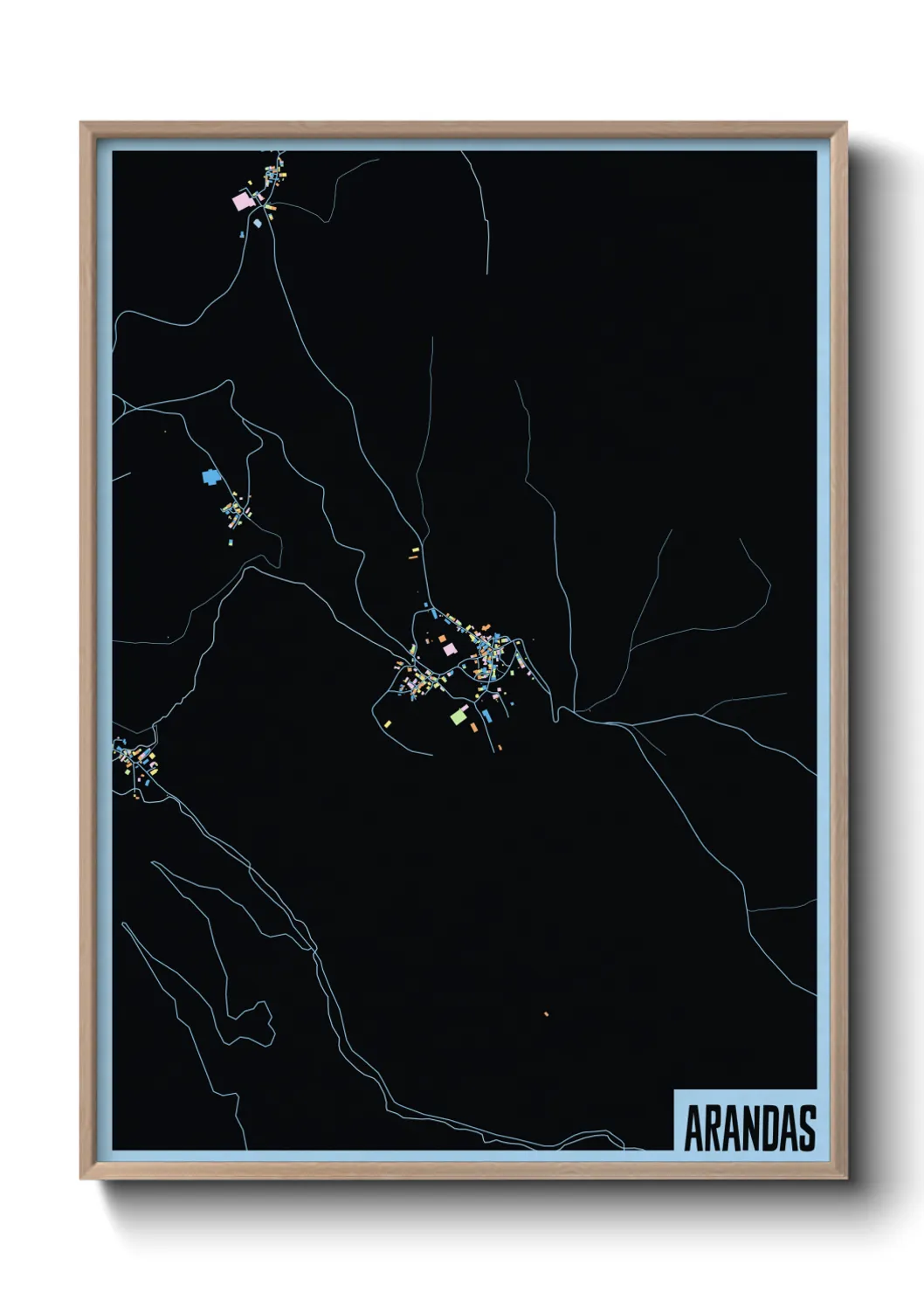 Une affiche de carte sur Arandas