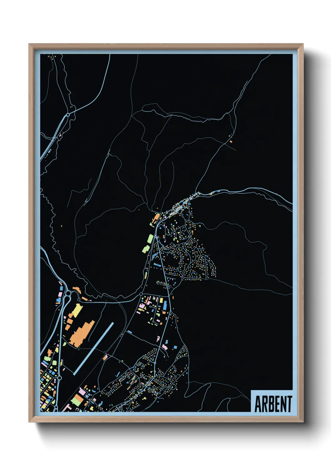 Une affiche de carte sur Arbent