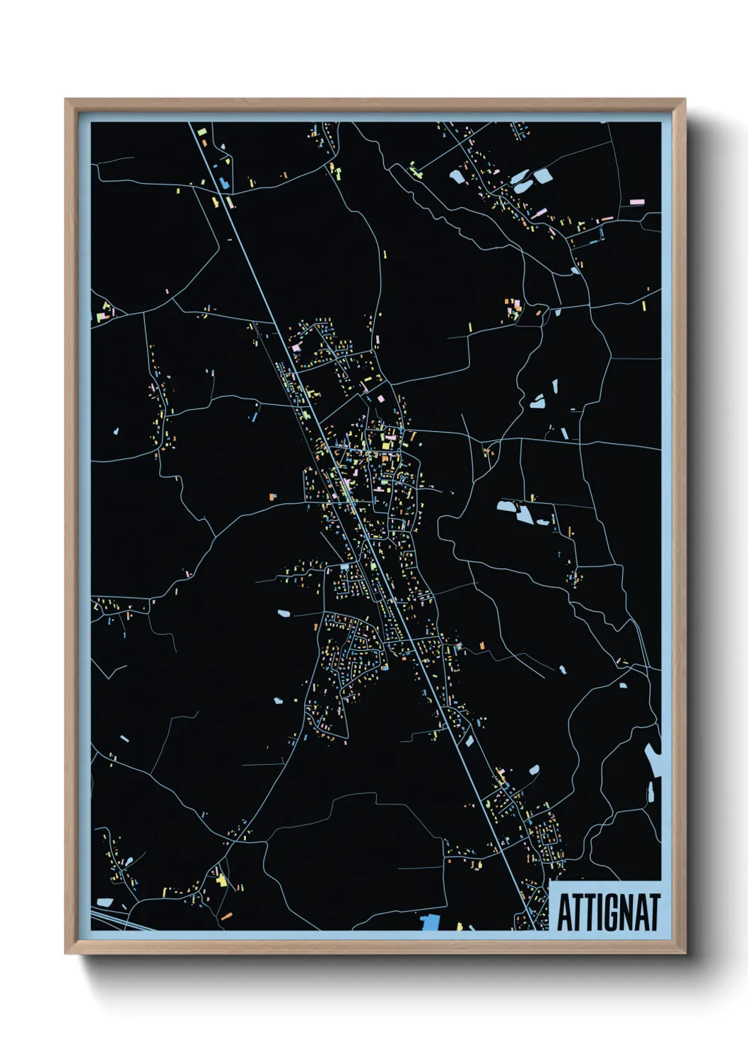 Une affiche de carte sur Attignat