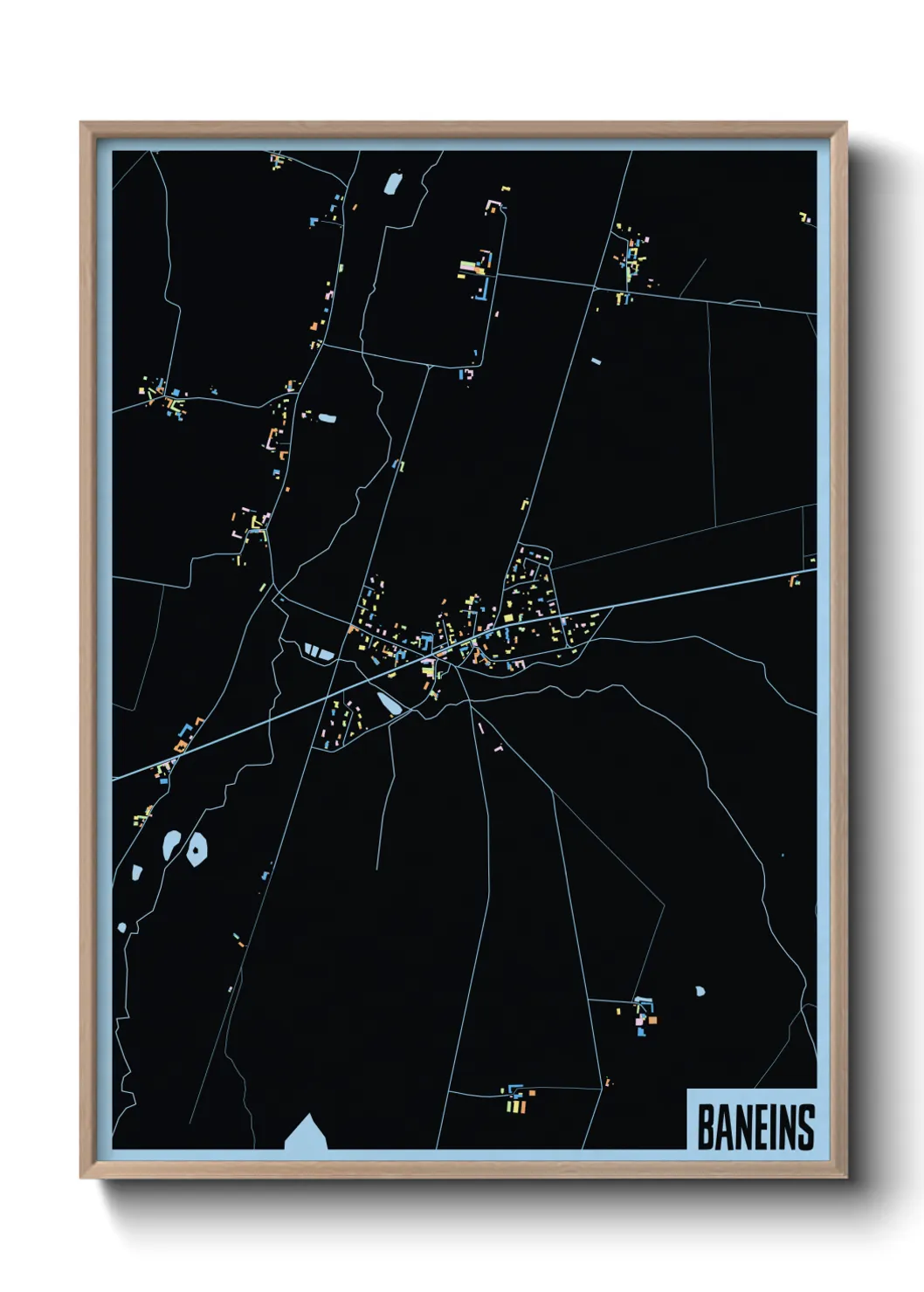 Une affiche de carte sur Baneins