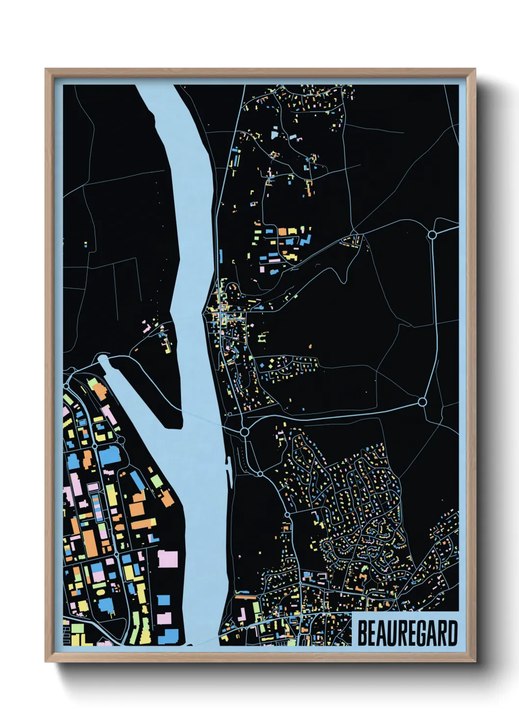 Une affiche de carte sur Beauregard