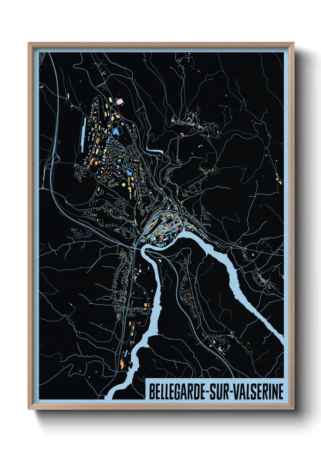 Une affiche de carte sur Bellegarde-sur-Valserine