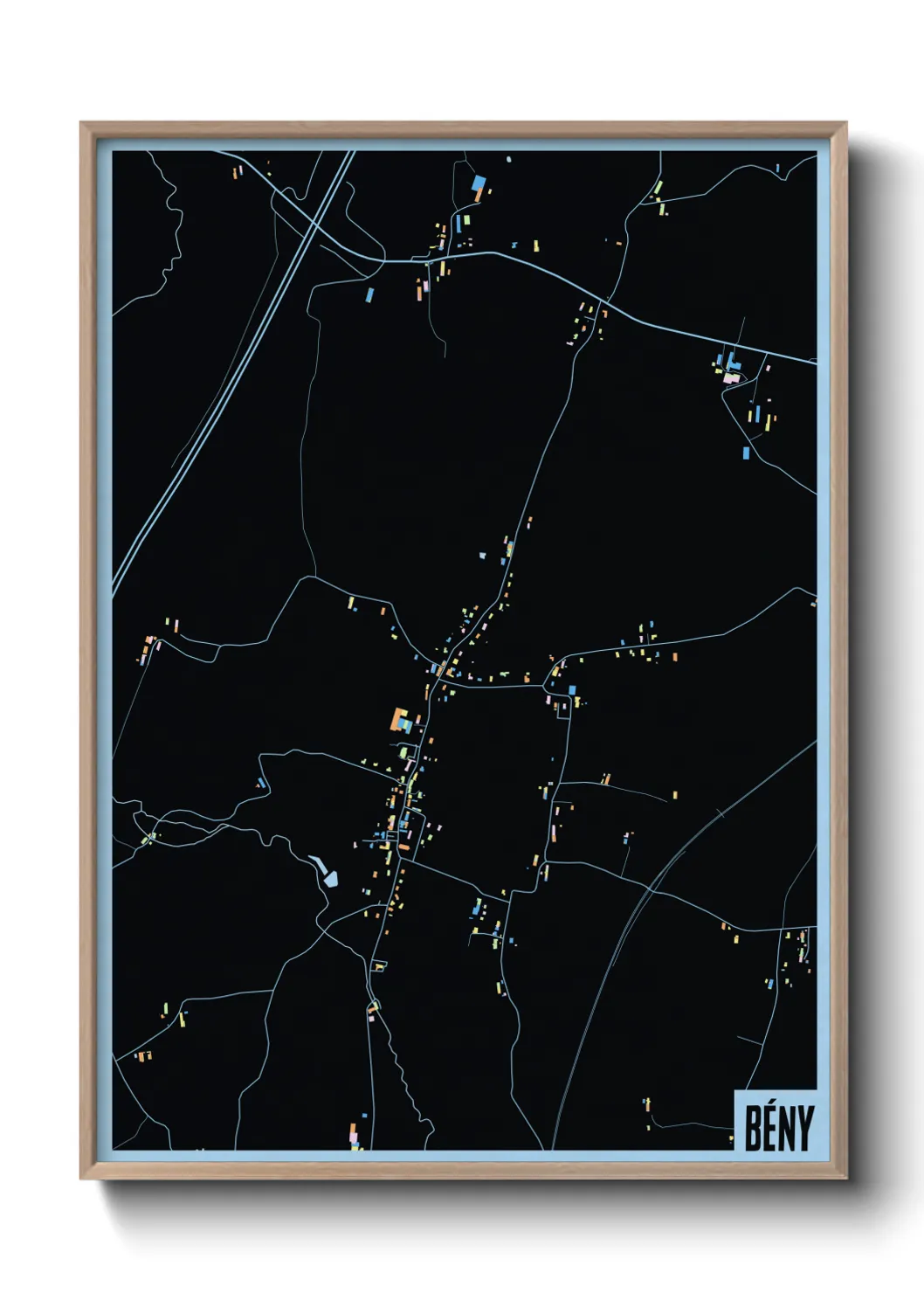 Une affiche de carte sur Bény