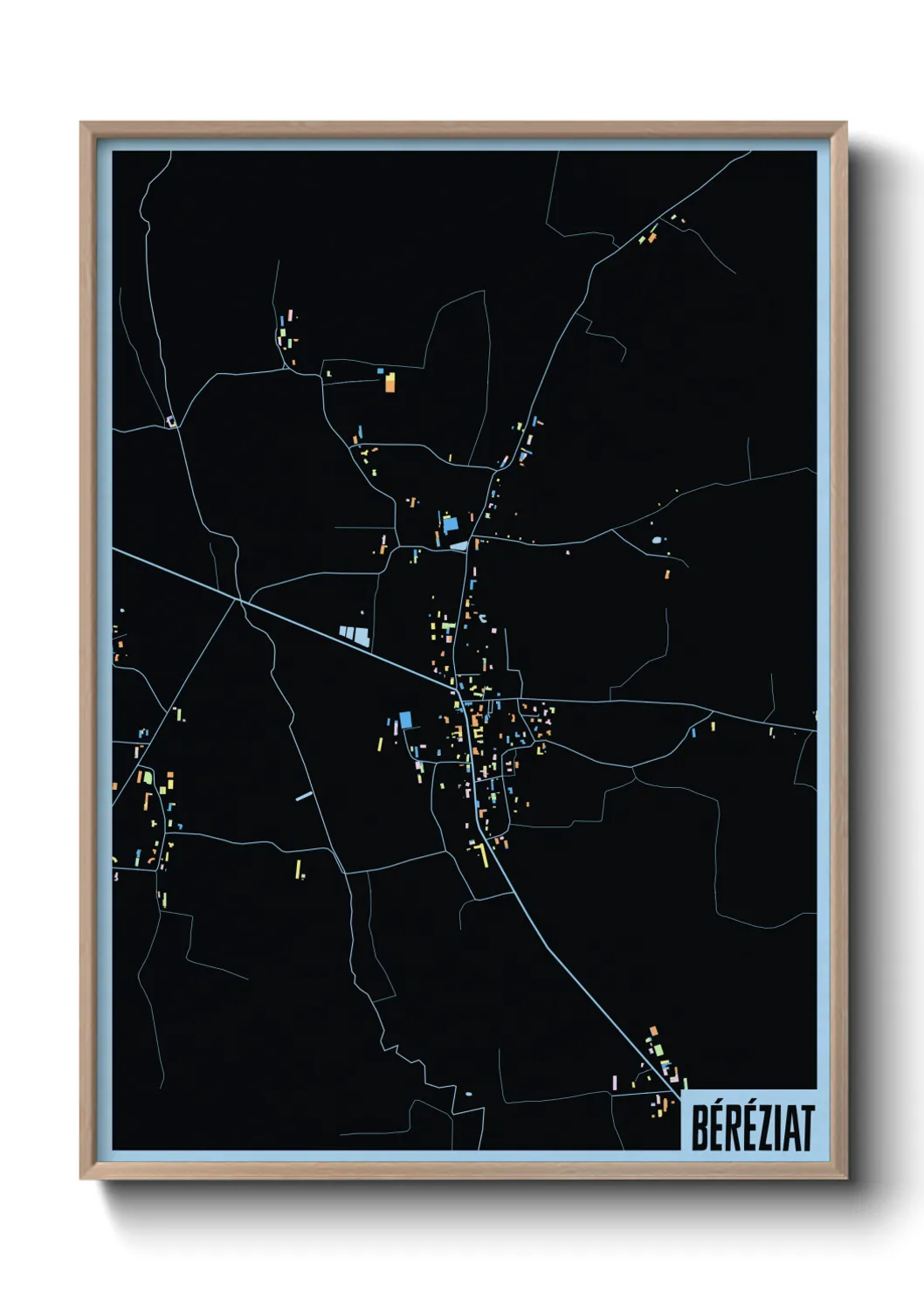 Une affiche de carte sur Béréziat