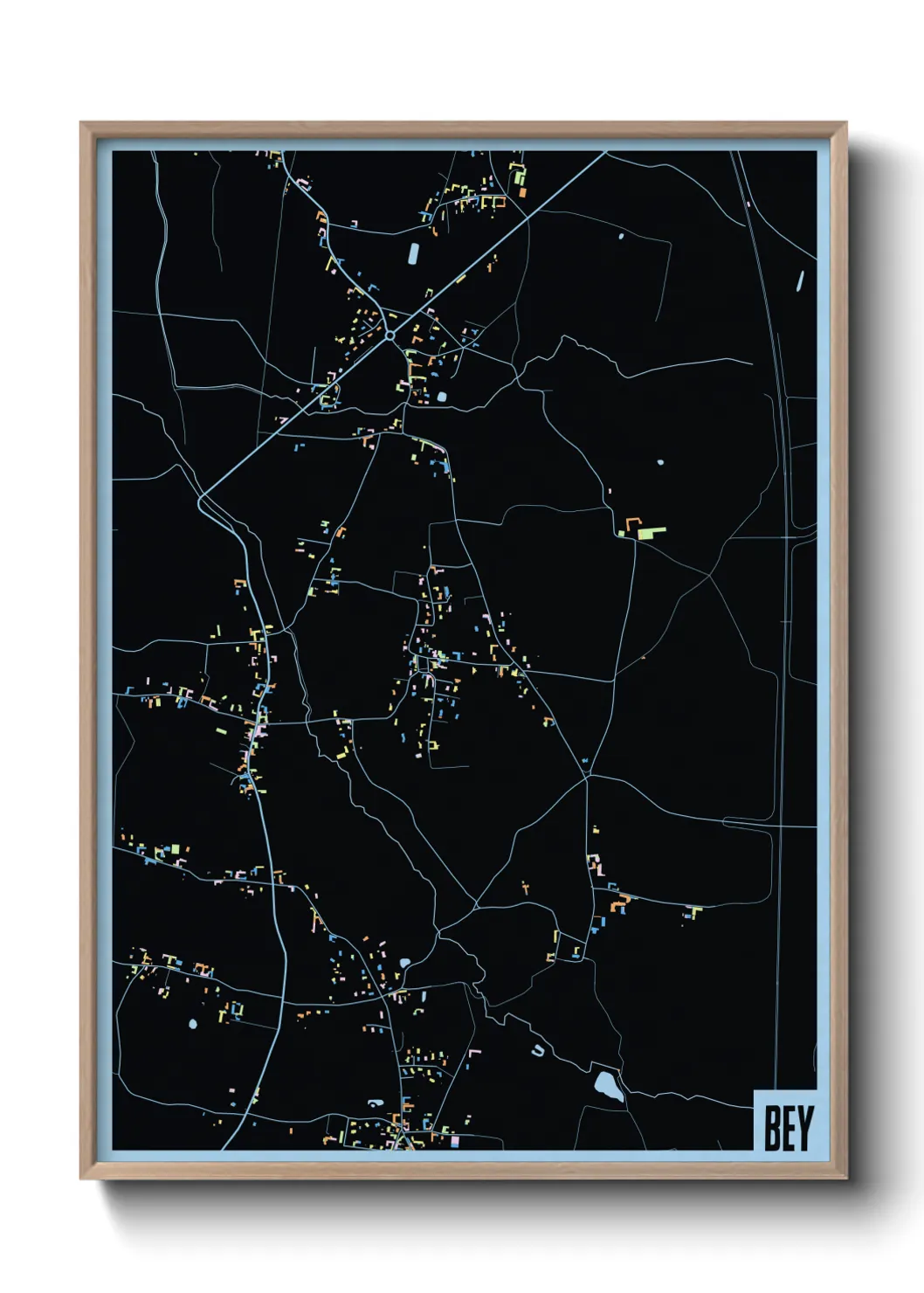 Une affiche de carte sur Bey