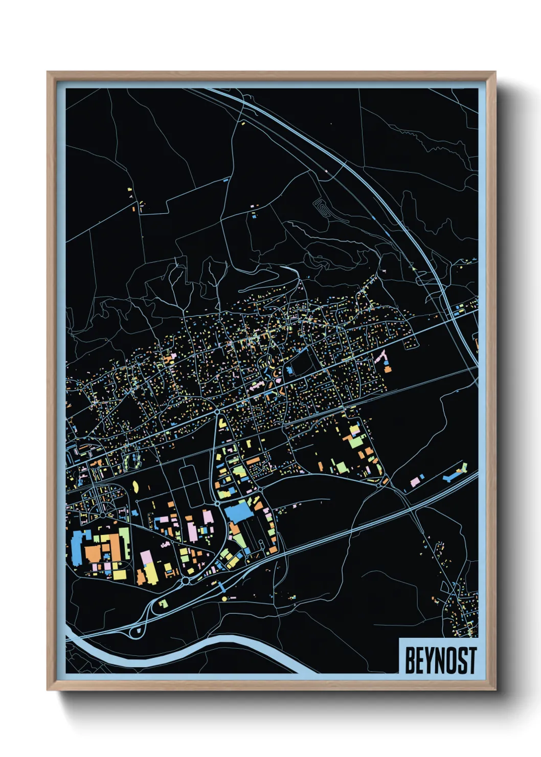 Une affiche de carte sur Beynost