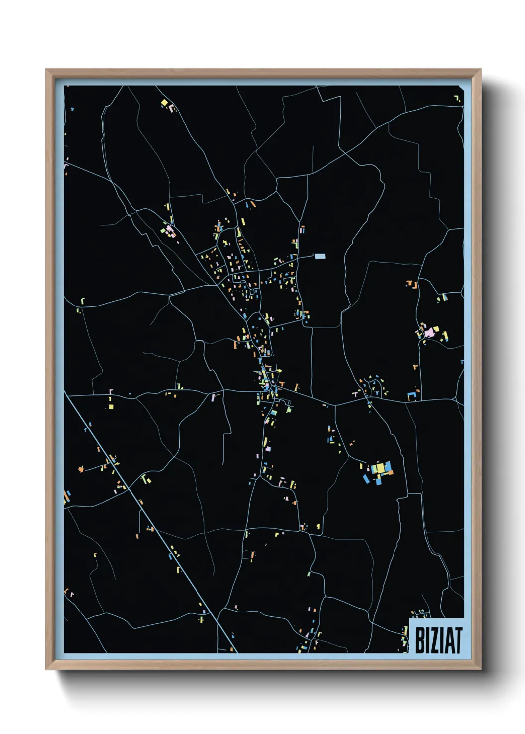 Une affiche de carte sur Biziat