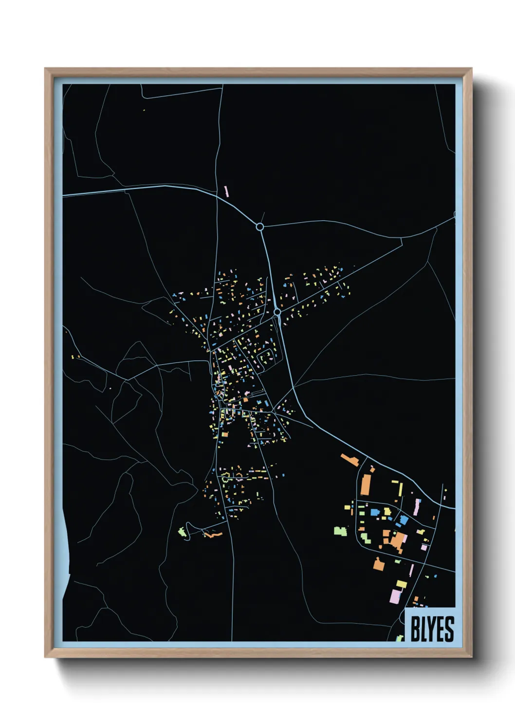 Une affiche de carte sur Blyes