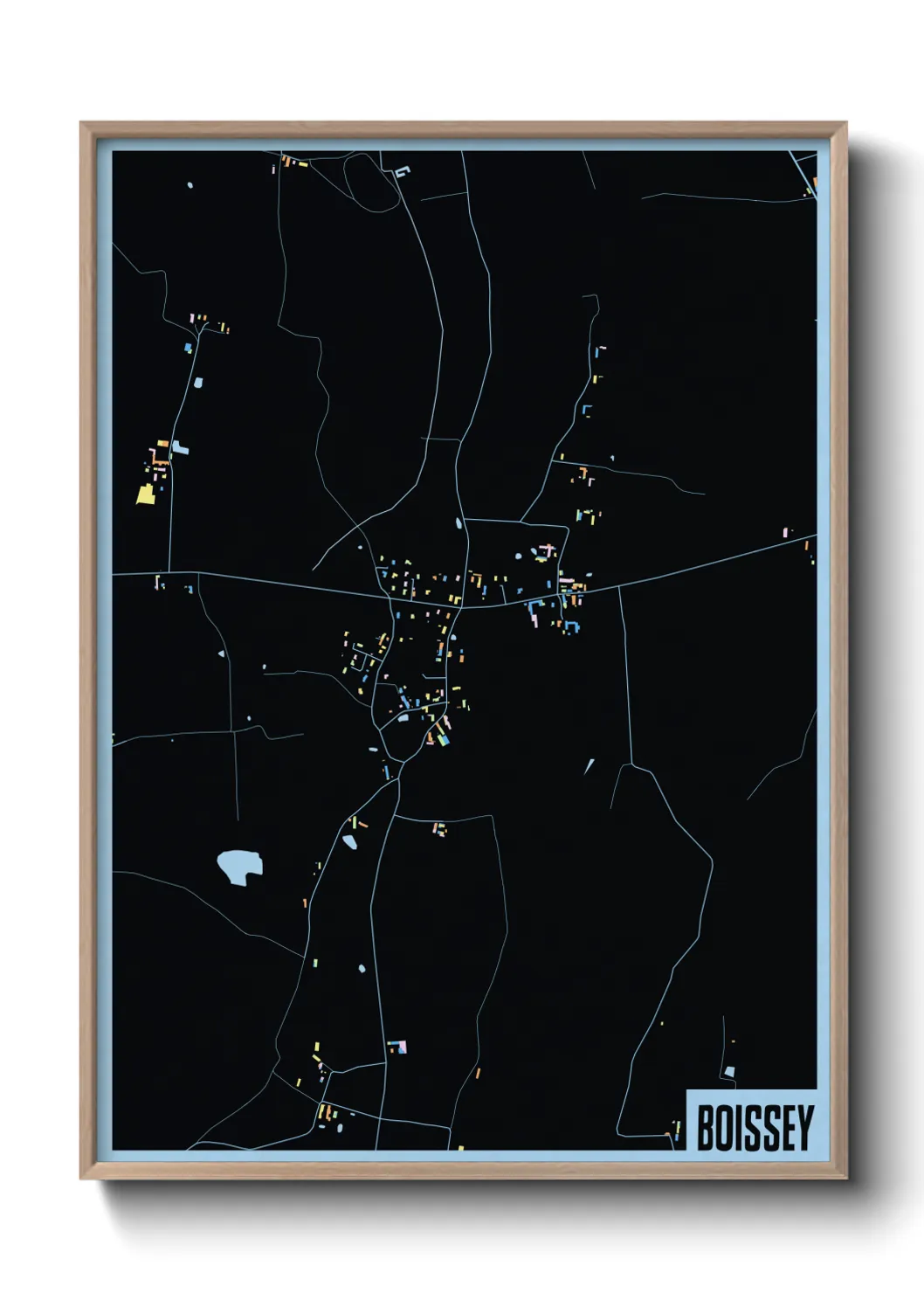 Une affiche de carte sur Boissey