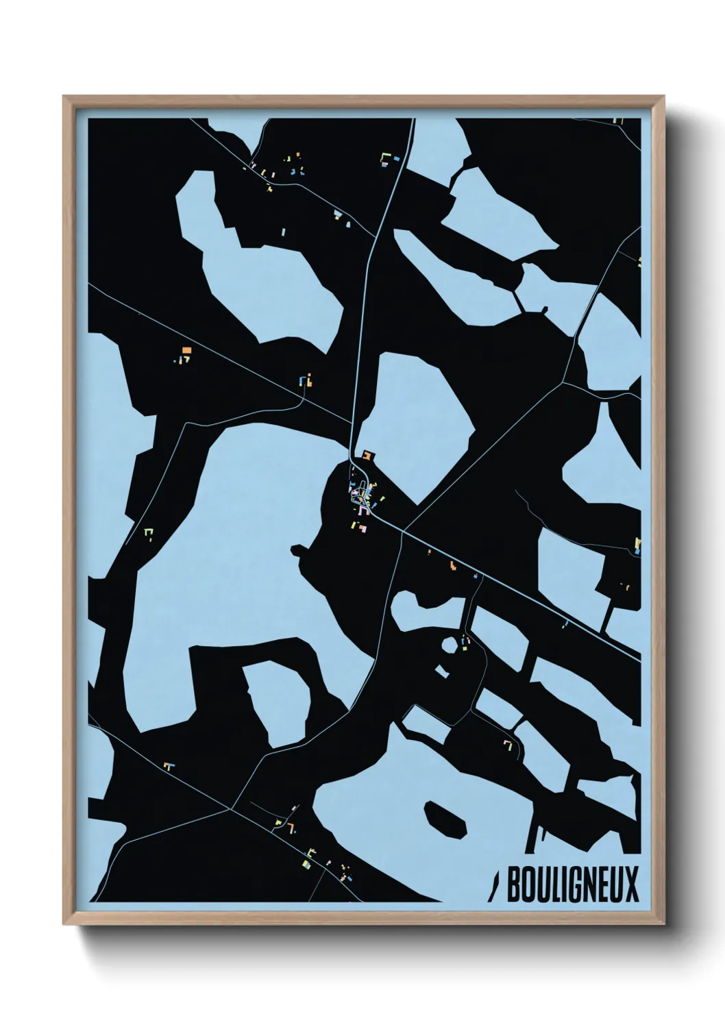 Une affiche de carte sur Bouligneux