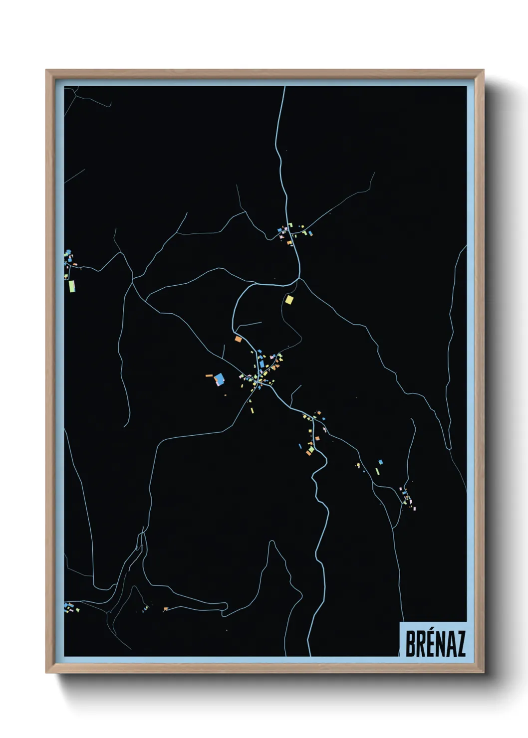 Une affiche de carte sur Brénaz