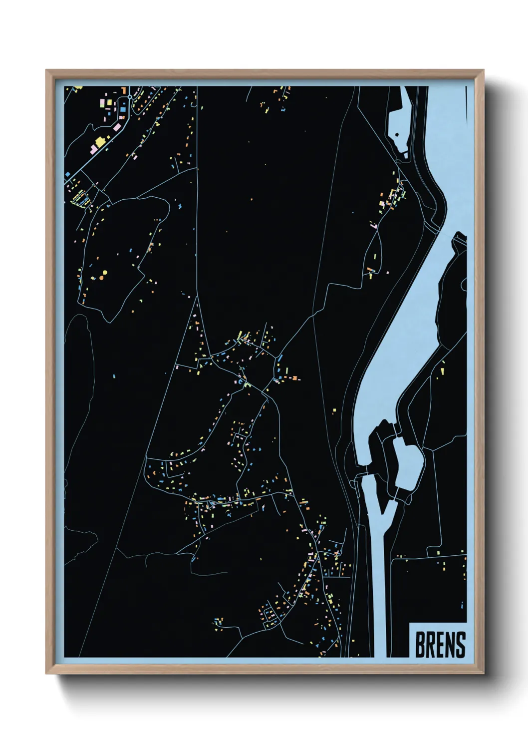 Une affiche de carte sur Brens