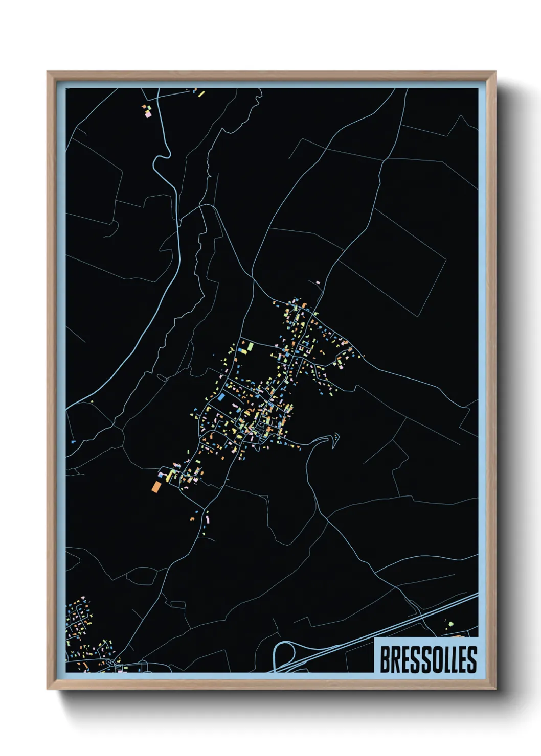 Une affiche de carte sur Bressolles