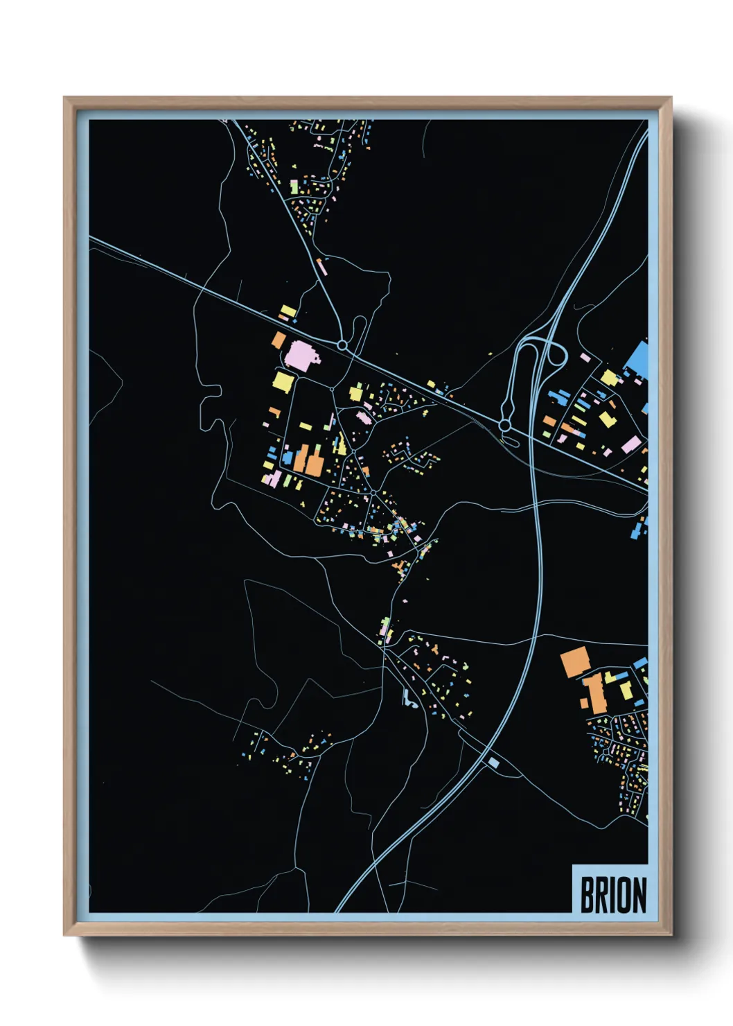 Une affiche de carte sur Brion