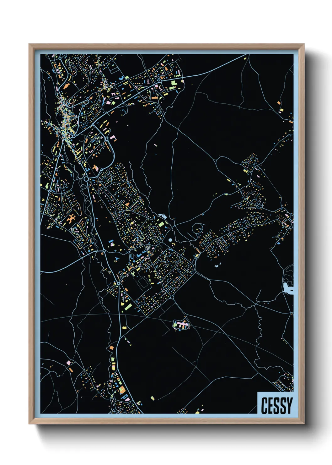 Une affiche de carte sur Cessy