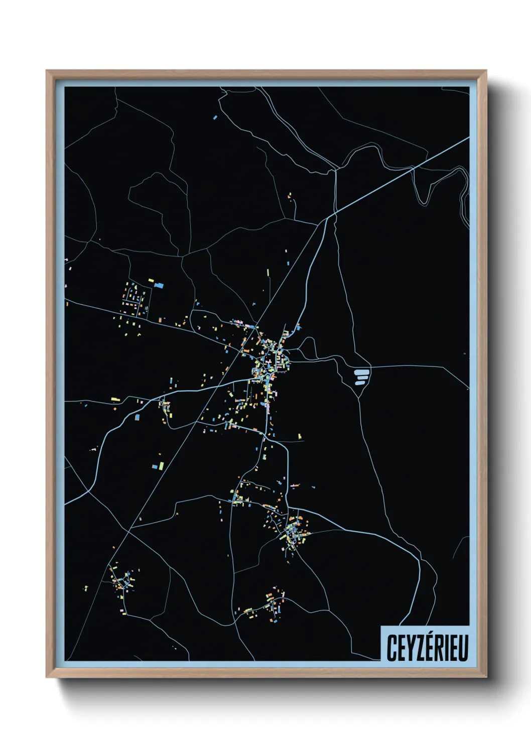 Une affiche de carte sur Ceyzérieu