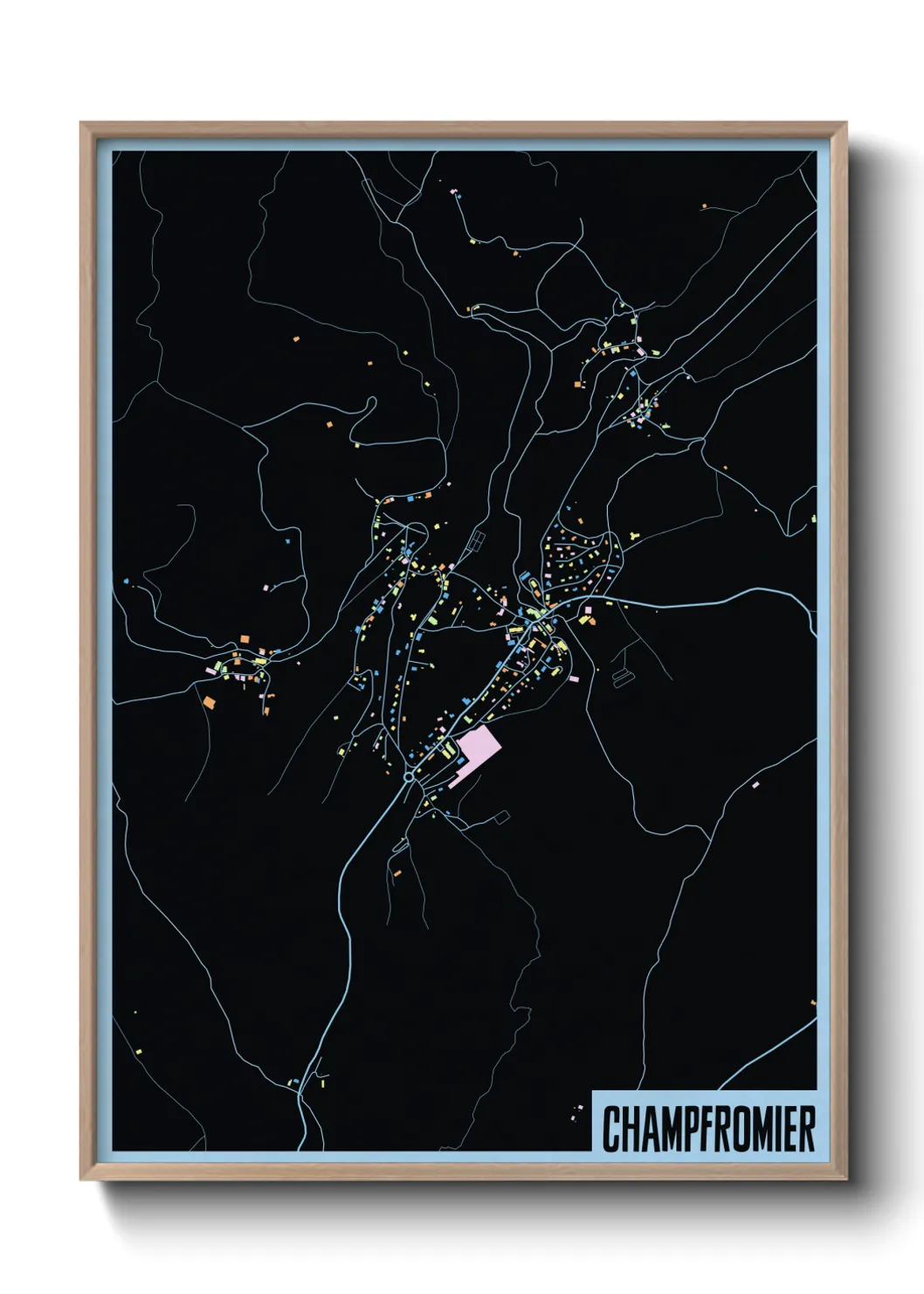 Une affiche de carte sur Champfromier