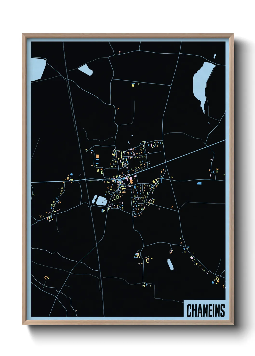 Une affiche de carte sur Chaneins