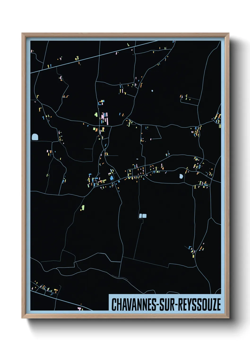 Un poster carteChavannes-sur-Reyssouze