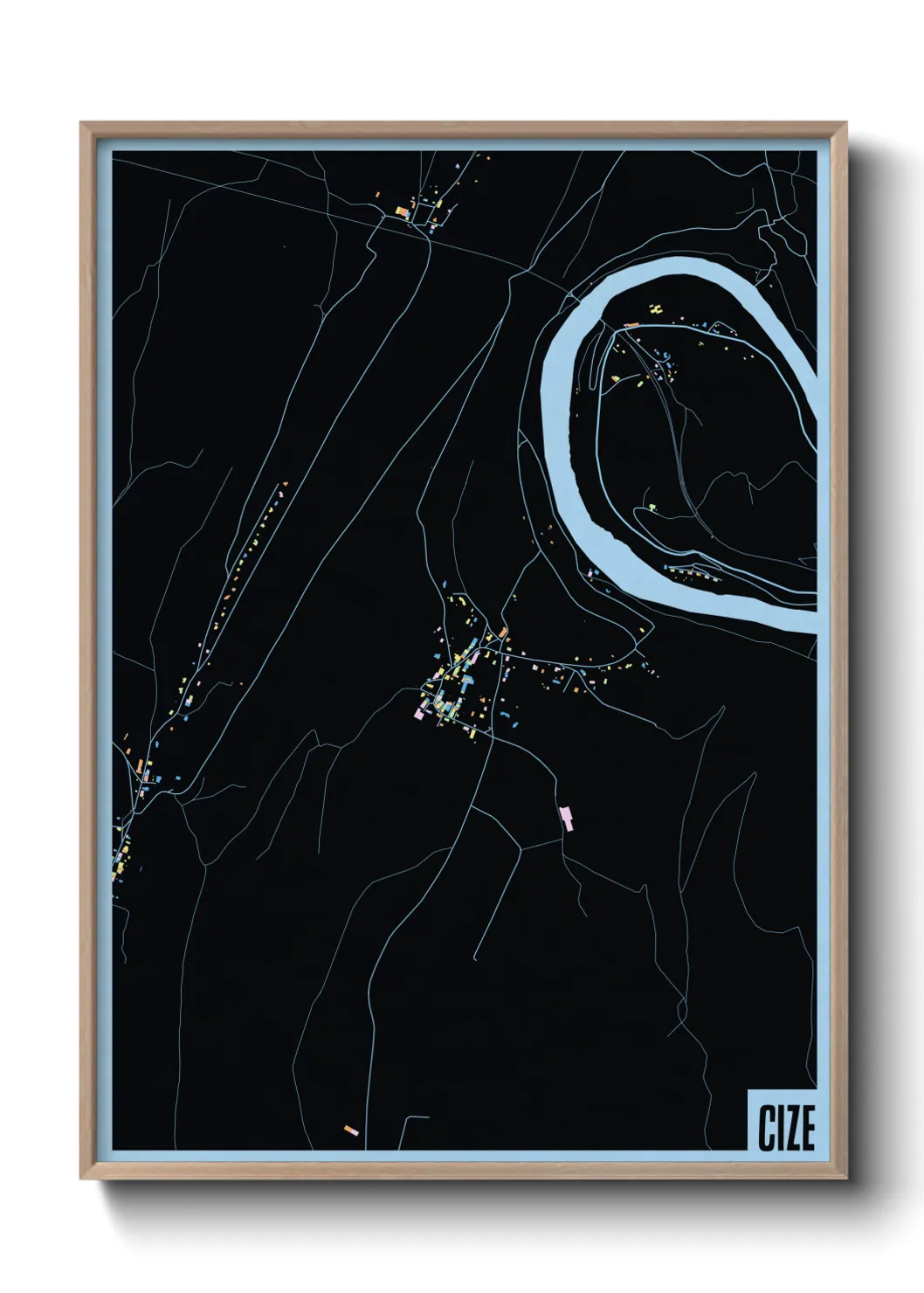 Une affiche de carte sur Cize