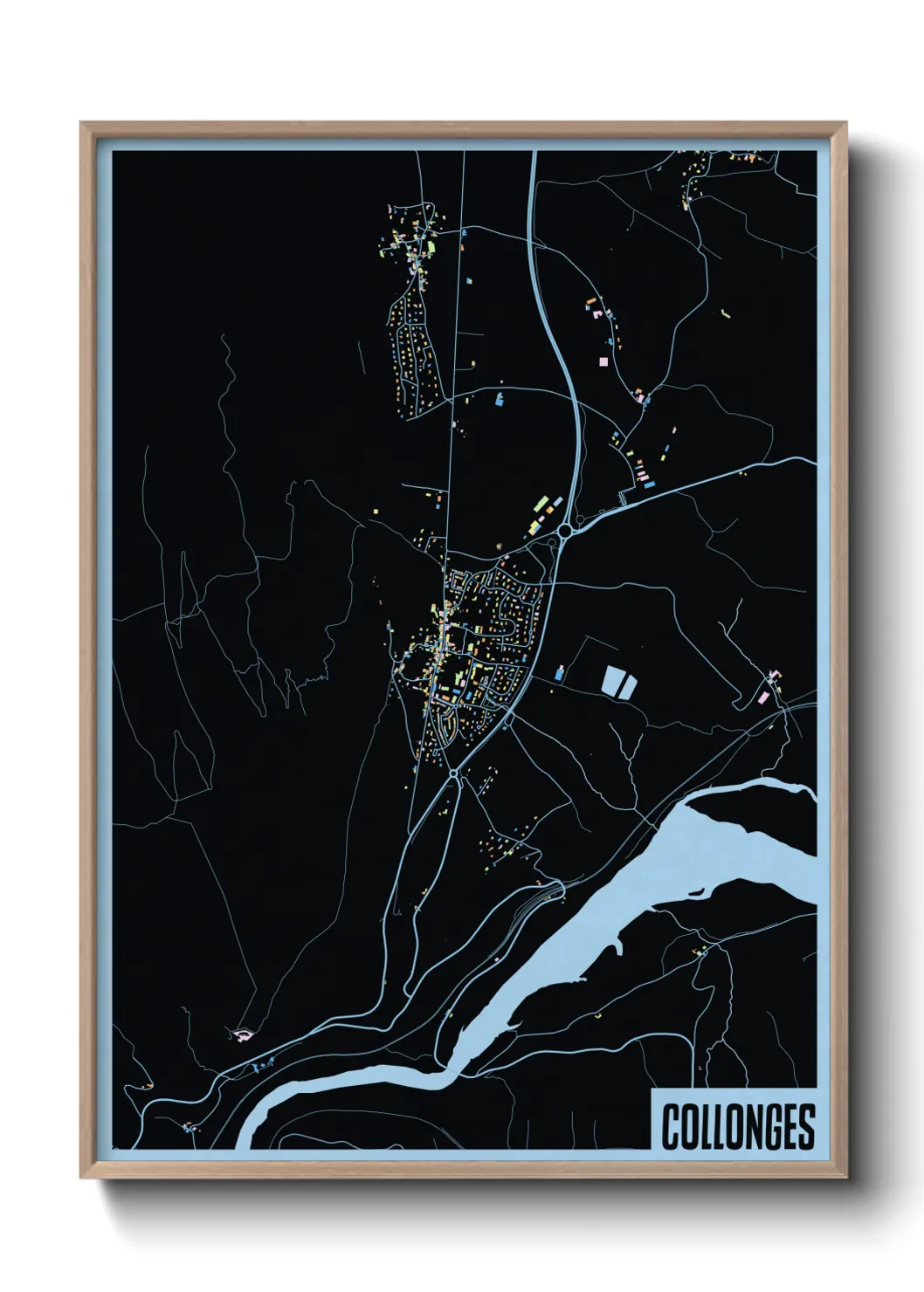 Une affiche de carte sur Collonges