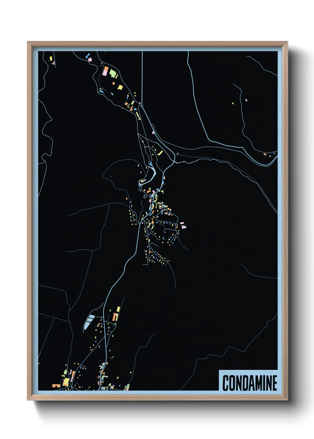 Une affiche de carte sur Condamine