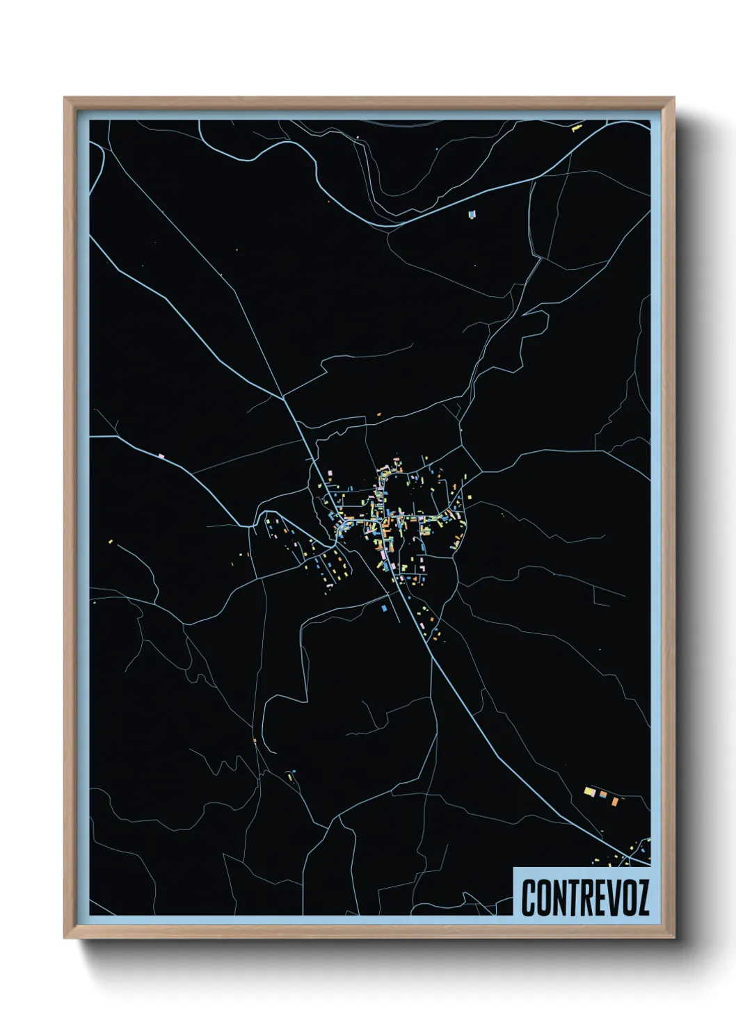 Une affiche de carte sur Contrevoz