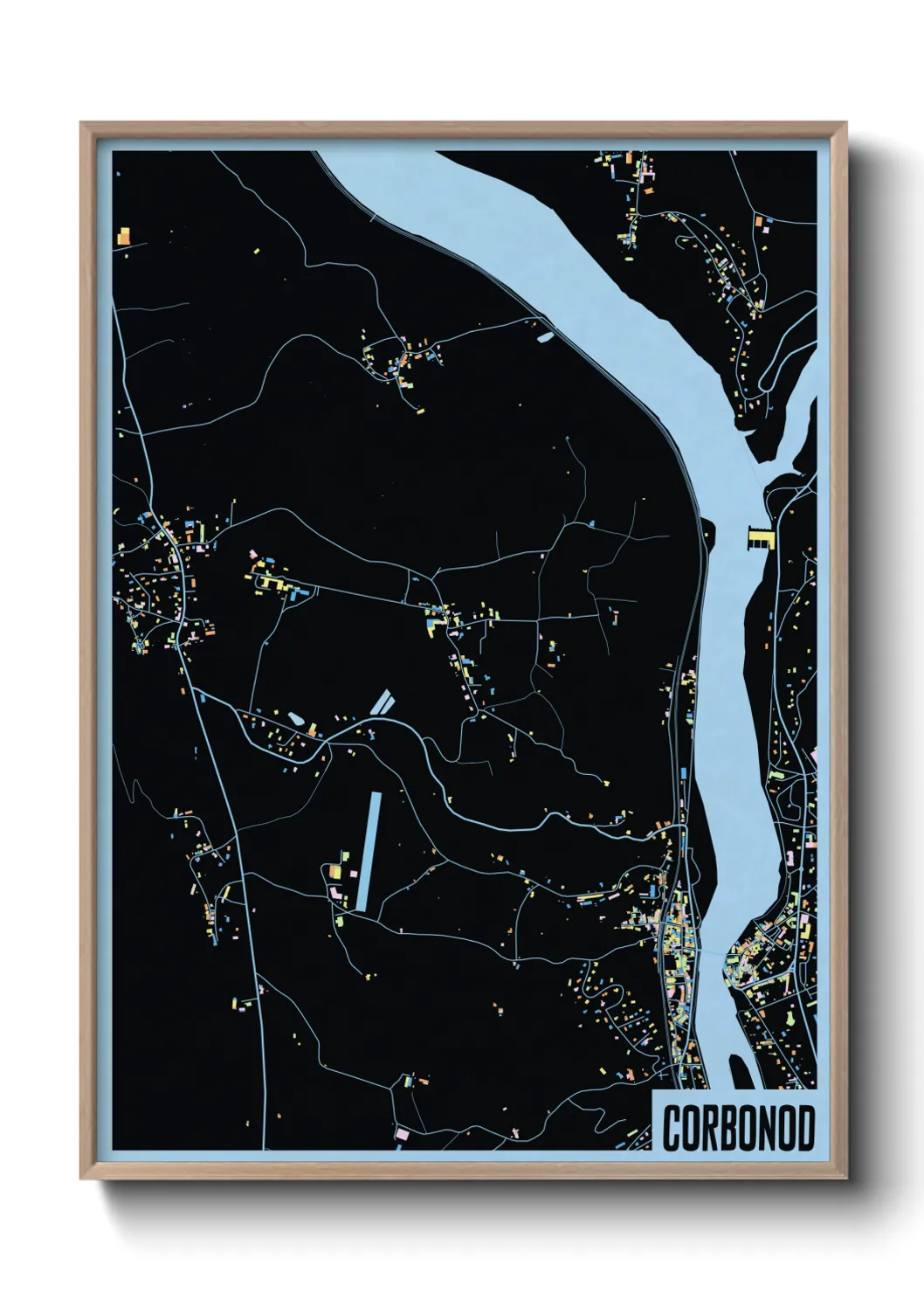 Une affiche de carte sur Corbonod