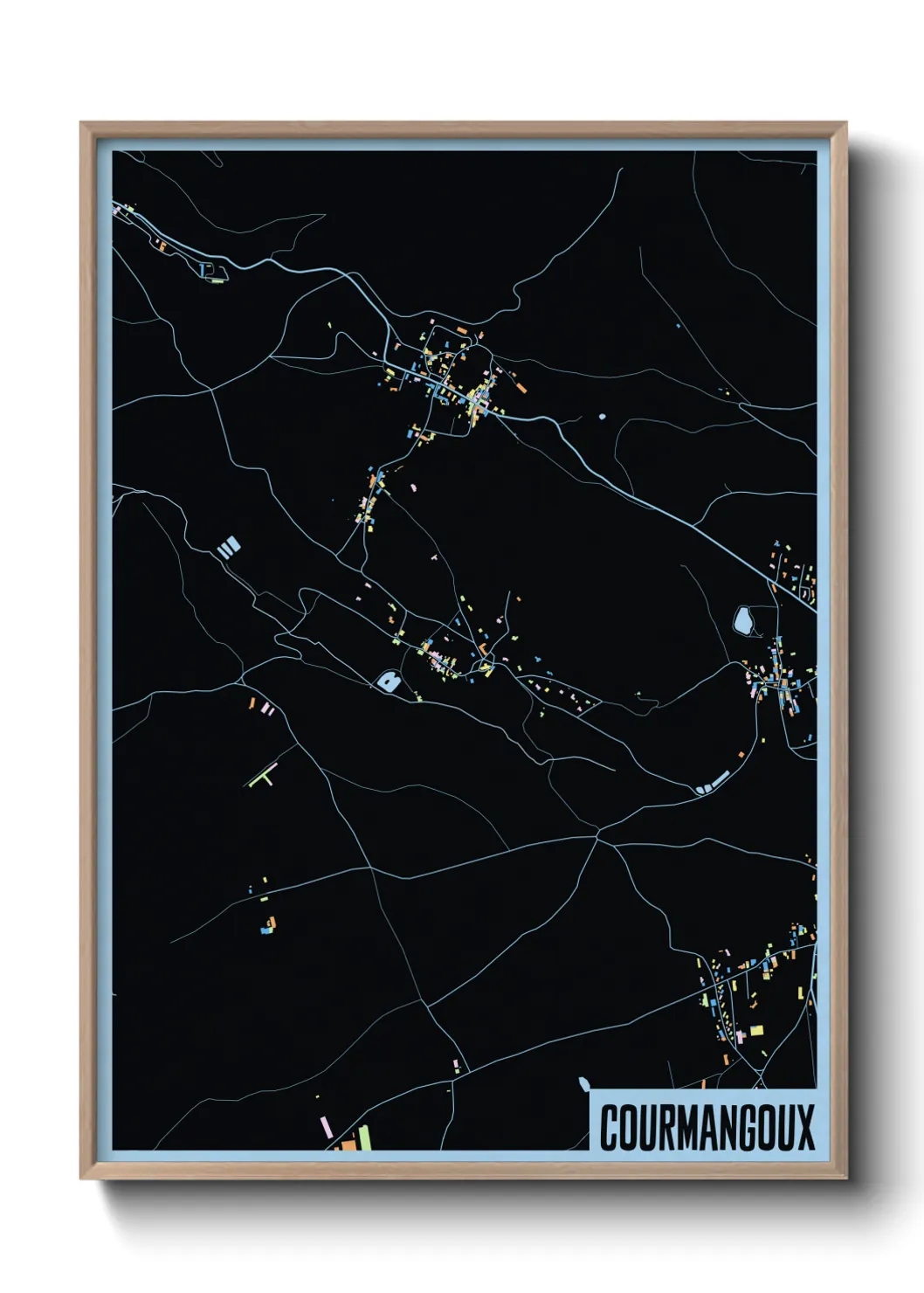 Une affiche de carte sur Courmangoux