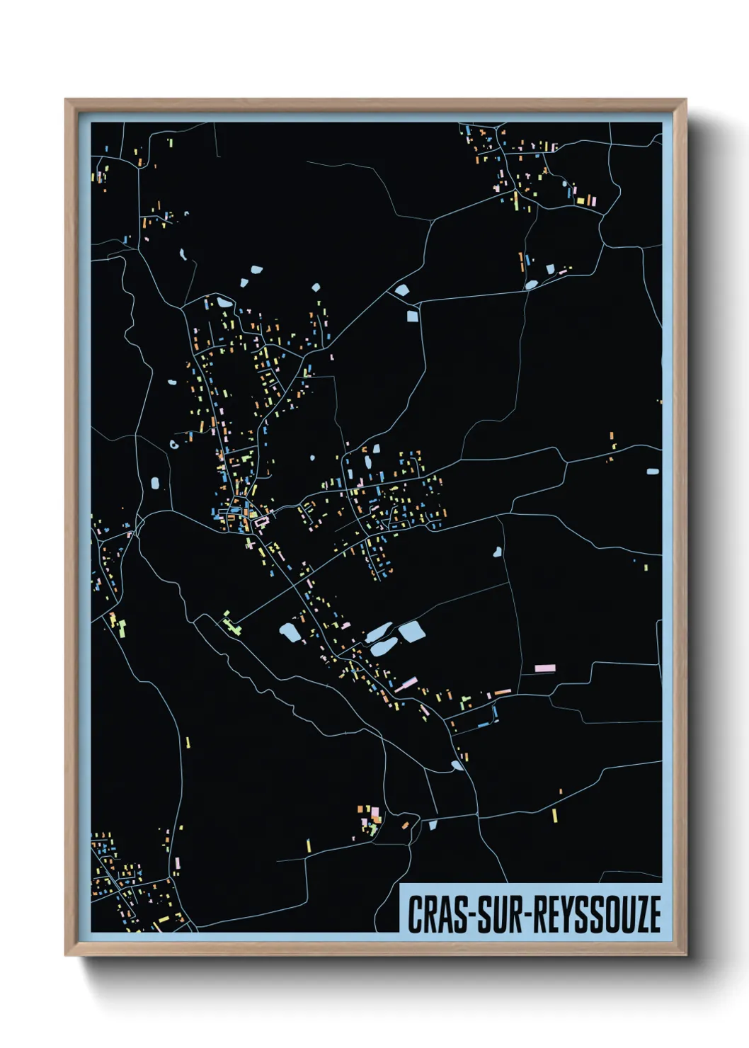 Une affiche de carte sur Cras-sur-Reyssouze