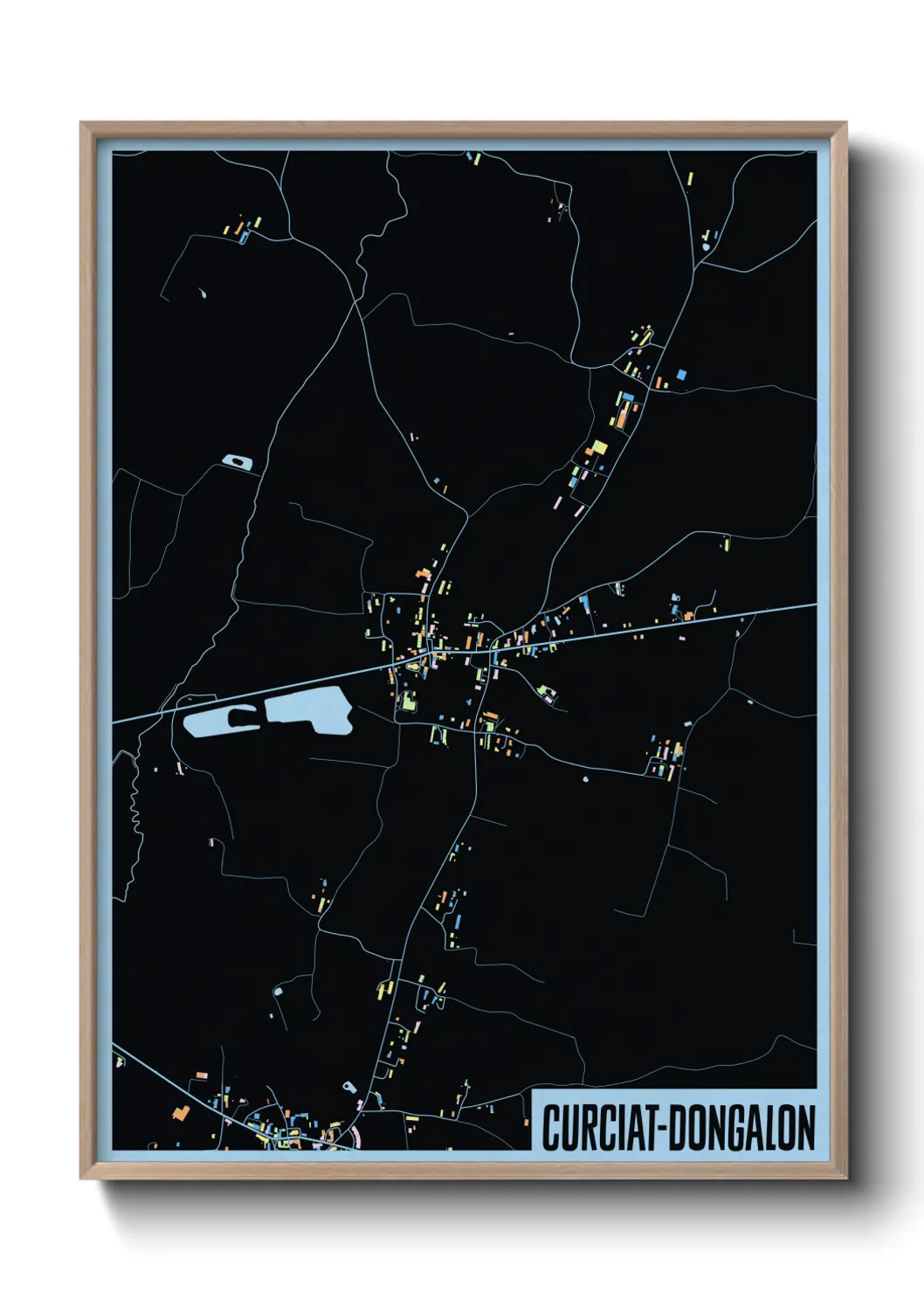 Une affiche de carte sur Curciat-Dongalon