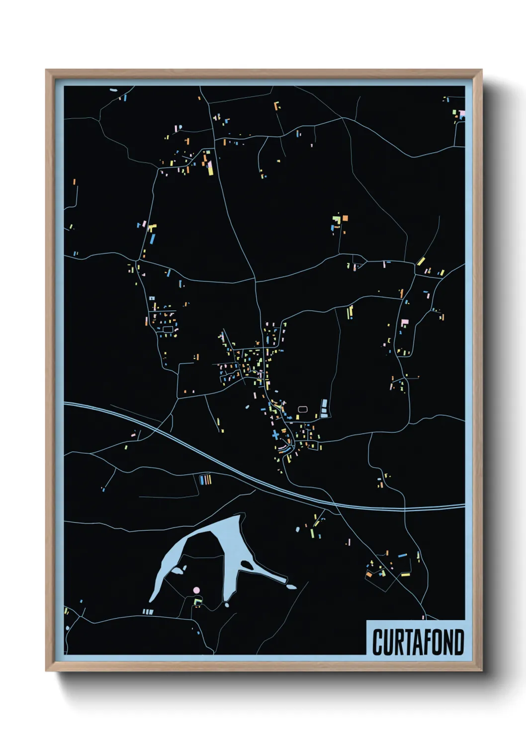 Une affiche de carte sur Curtafond