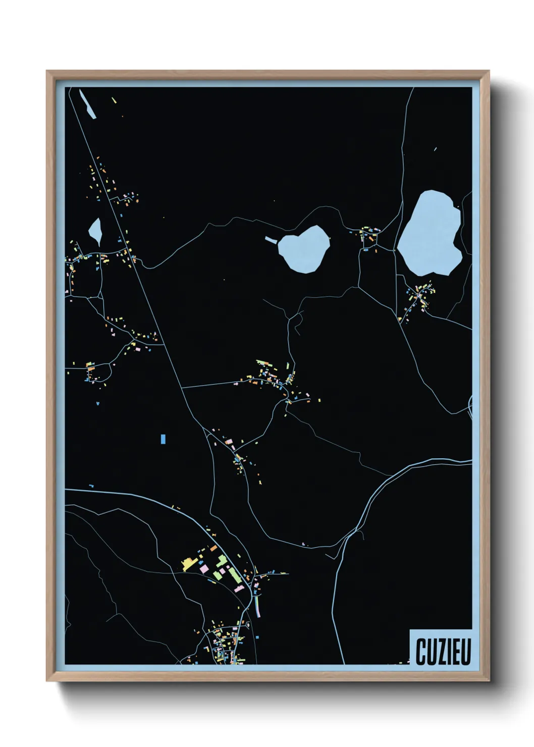 Une affiche de carte sur Cuzieu