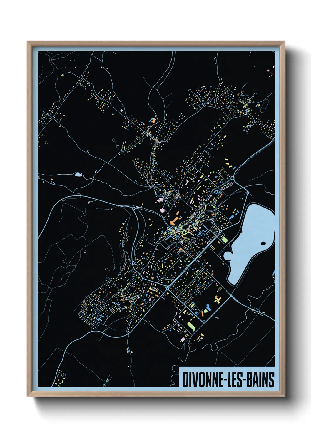 Une affiche de carte sur Divonne-les-Bains