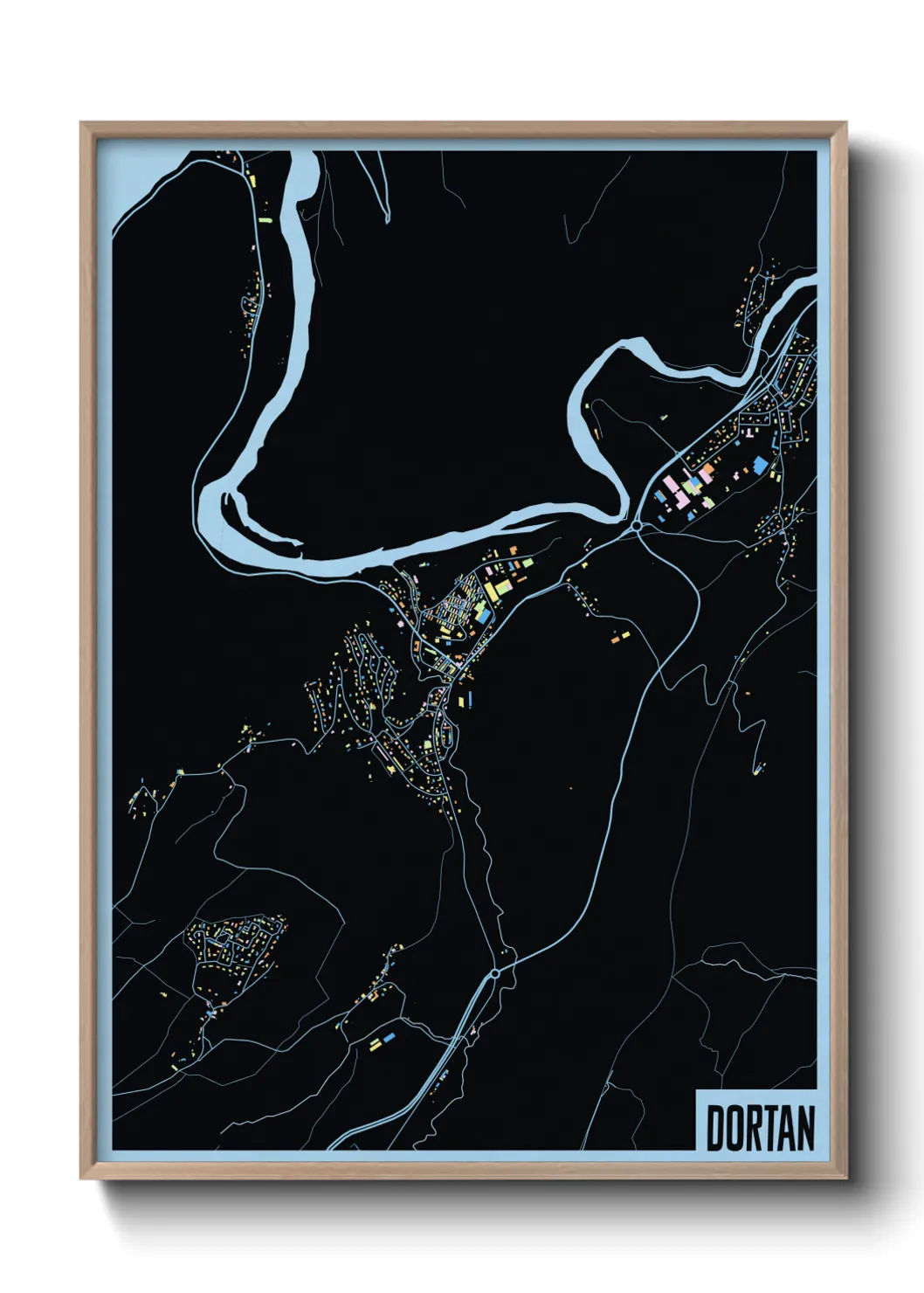 Une affiche de carte sur Dortan