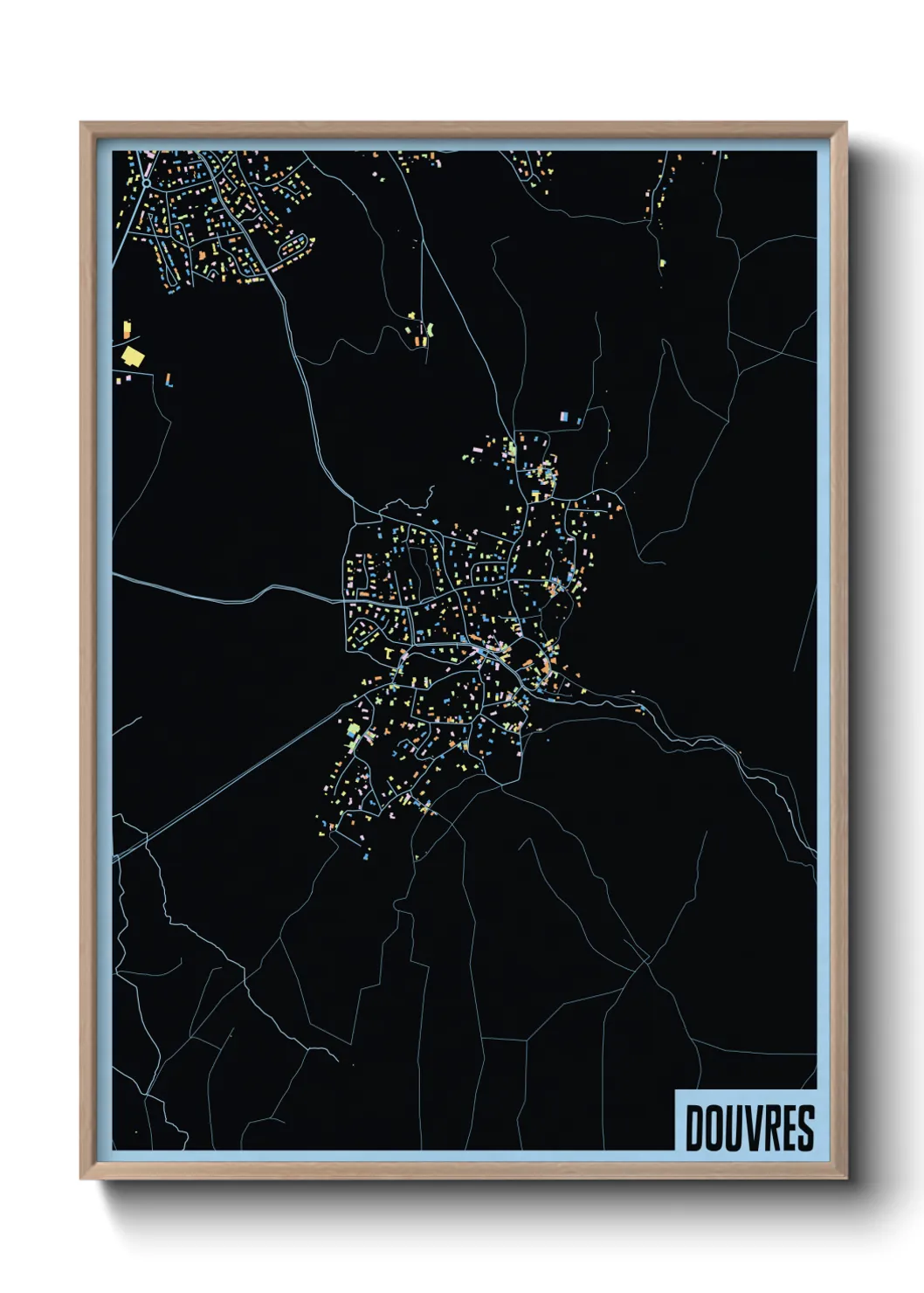 Une affiche de carte sur Douvres