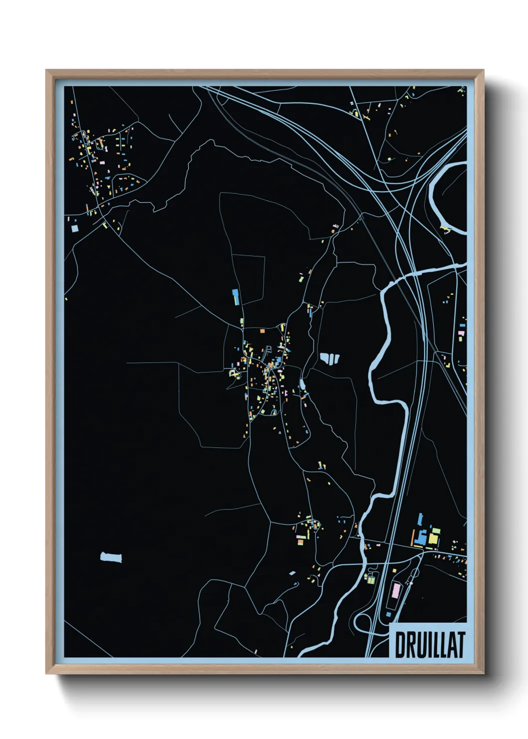 Une affiche de carte sur Druillat