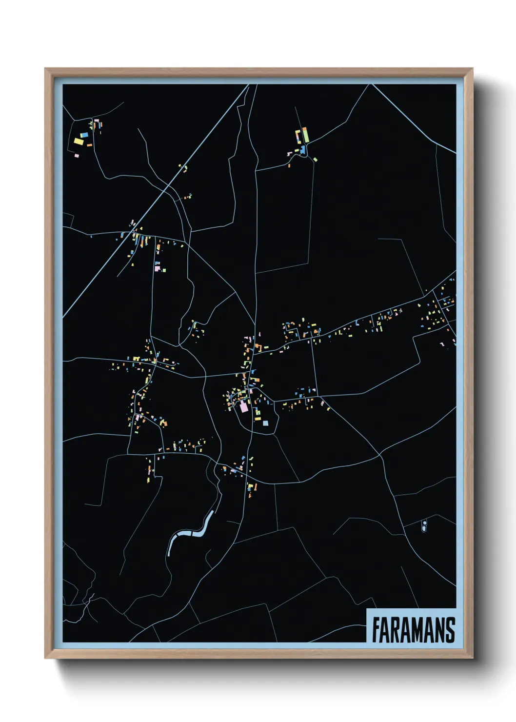 Une affiche de carte sur Faramans