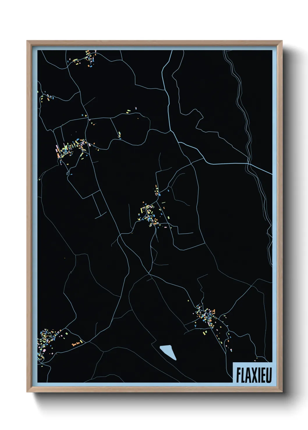 Une affiche de carte sur Flaxieu